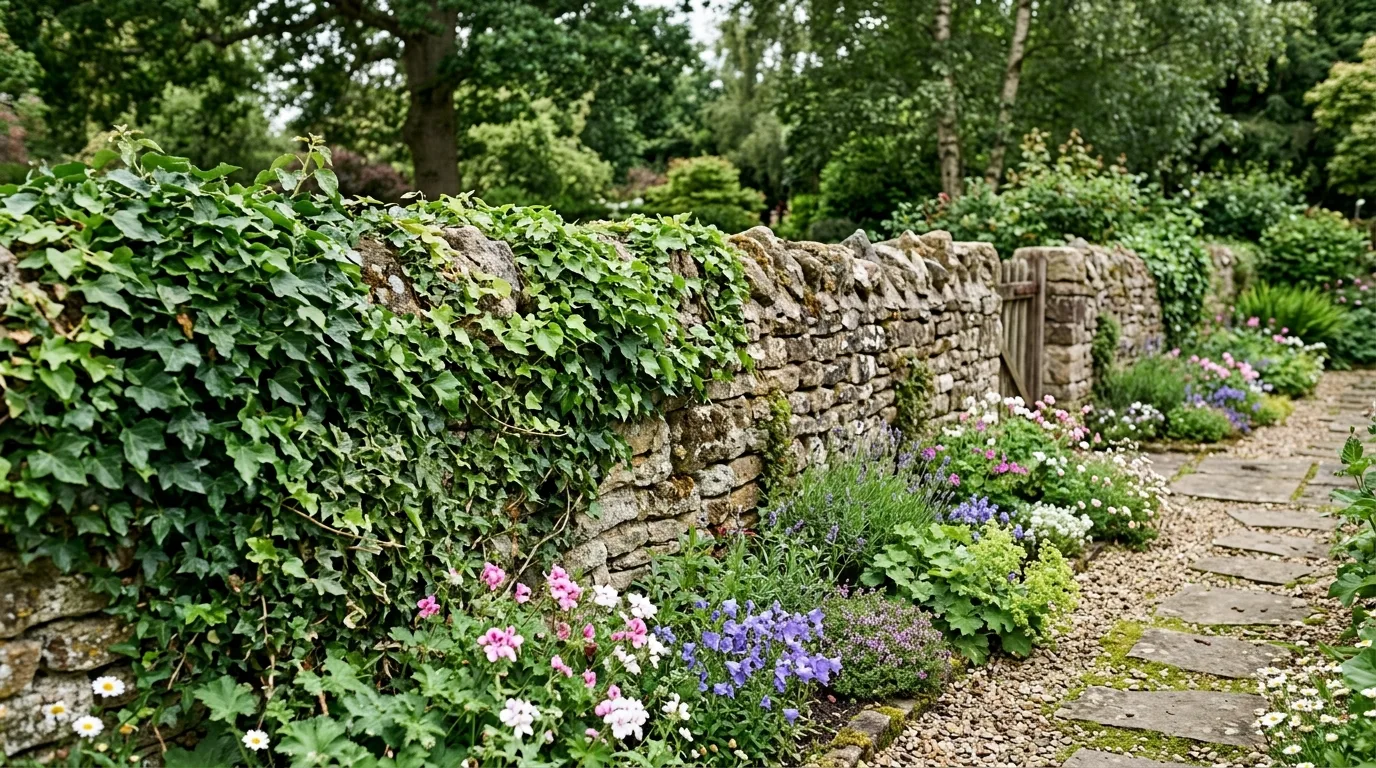Fence Lighting With Tidy Border Planting